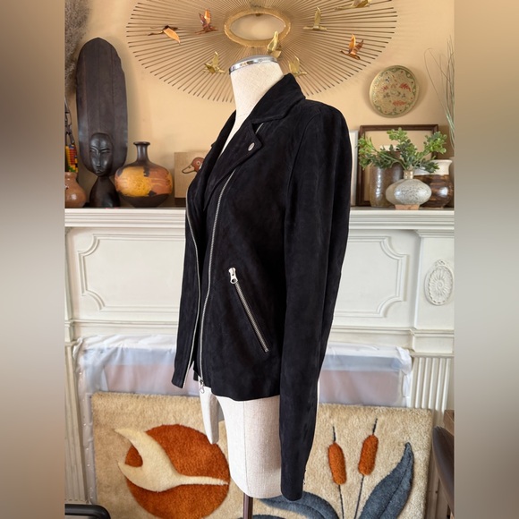 Quince 100% Suede Biker Jacket in charcoal size M - Picture 7 of 16